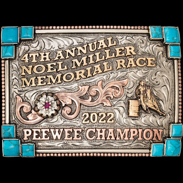 Elevate your style with the exclusive Otter Custom Belt Buckle. Adorned with simulated turquoise and intricate detailing. Create your own design today!